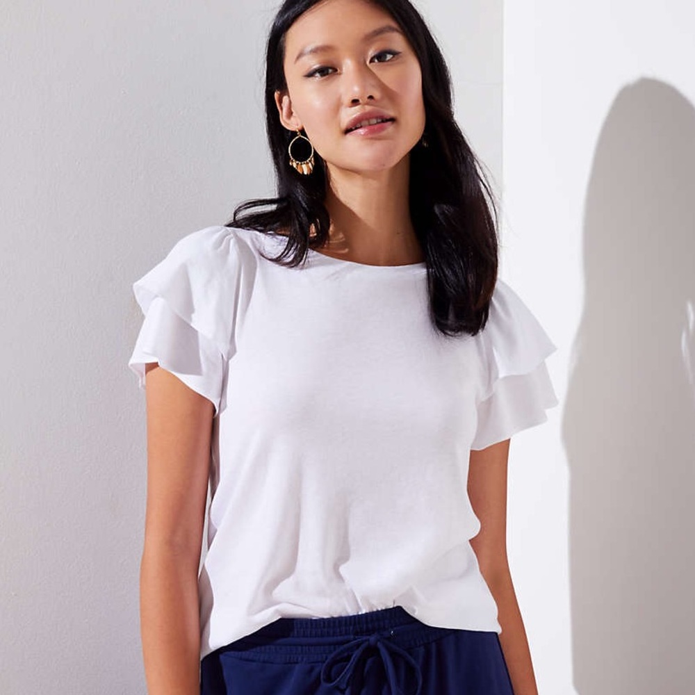Loft ruffle sleeve top